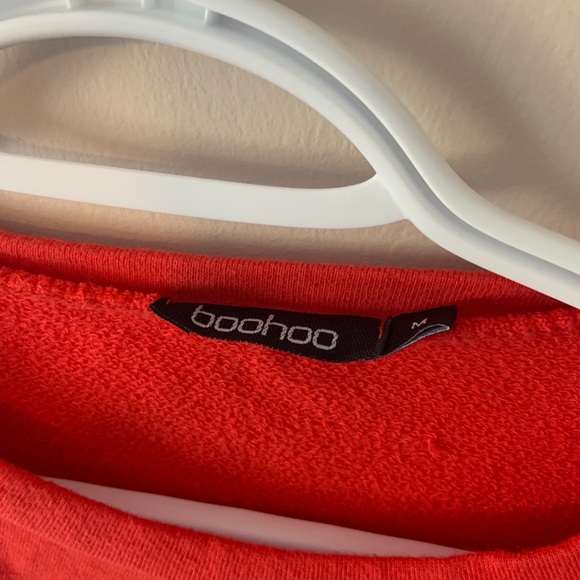 Red Bohoo Cropped Sweater - Picture 4 of 4